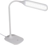Witte tafellamp/bureaulamp met flexibele arm - USB - 40 cm - Kunststof - Leeslamp - Leeslicht