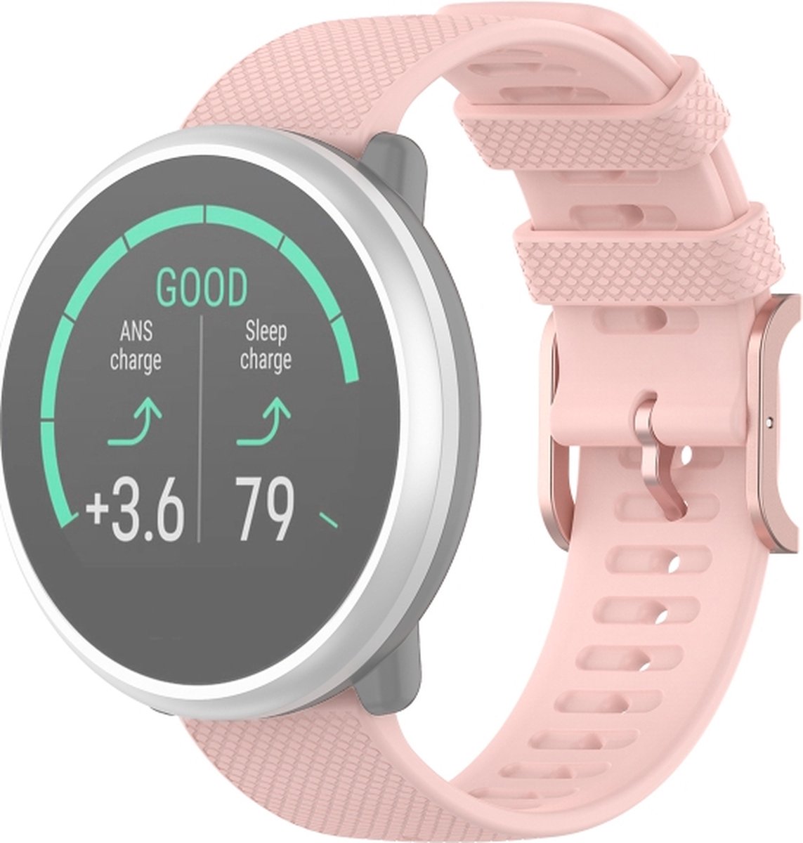 Siliconen bandje - geschikt voor Huawei Watch GT 2 42 mm / GT 3 42 mm Active / Elegant / GT 3 Pro 43 mm en Polar Ignite 2 / 3 / Pacer / Unite - roze