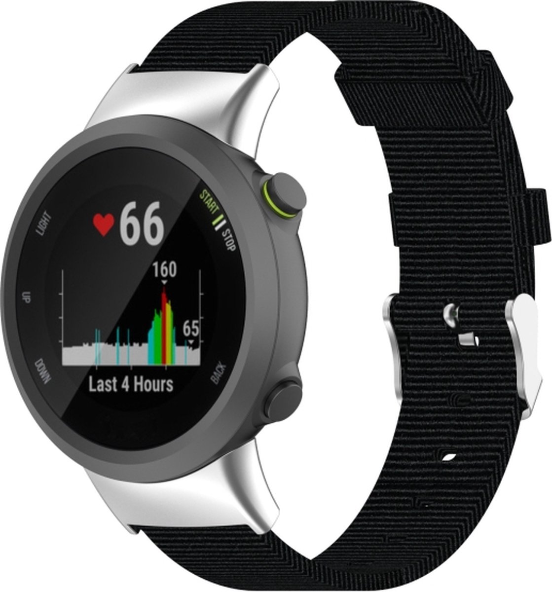 Nylon bandje - geschikt voor Garmin Forerunner 30 / 35 - zwart