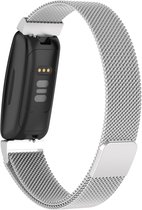 Milanees bandje - geschikt voor Fitbit Inspire 2 / Ace 3 - maat M/L - zilver