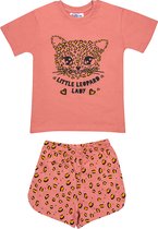 Fun2wear - enfants - filles - shortama - Petite dame léopard - Vieux rose - taille 92
