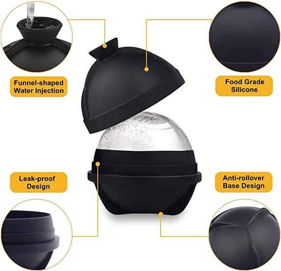 IJsblokjesbak Siliconen BPA-vrije ijsballenmaker IJsblokvorm voor whisky Grote ronde vorm Lade Maker Mould Frame Summer Gadget (Color : Ball 6CM IJsblokjesbak Siliconen BPA-vrije ijsballenmaker IJsblokvorm voor whisky Grote ronde vorm Lade Maker Mould Frame Summer Gadget (Color : Ball 6CM
