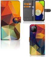 Leuk Hoesje Geschikt voor Samsung Galaxy A03 Smartphone Cover Polygon Color
