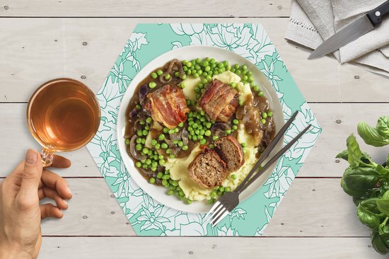 Napperons de table hexagon - Sets de table sets de table - Set de table hexagone - Motifs - Vintage - Fleurs - 10 pièces