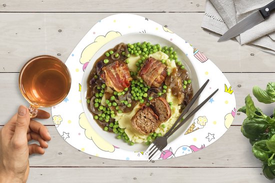 Set de table bio - Napperons bio - Sets de table - Licorne - Motifs - Arc-en-ciel - 6 pièces