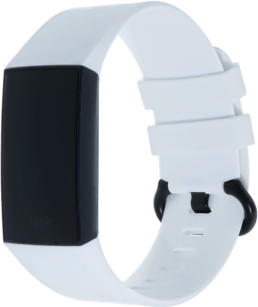 123watches sport wafel band - wit - SM - Geschikt voor Fitbit Charge 3 & 4