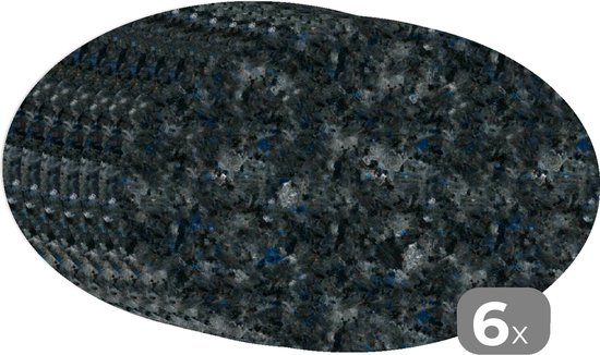 Napperons de table ovales - Sets de table - Sets de table ovales - Imprimé marbre - Imprimé granit - Motifs - 6 pièces