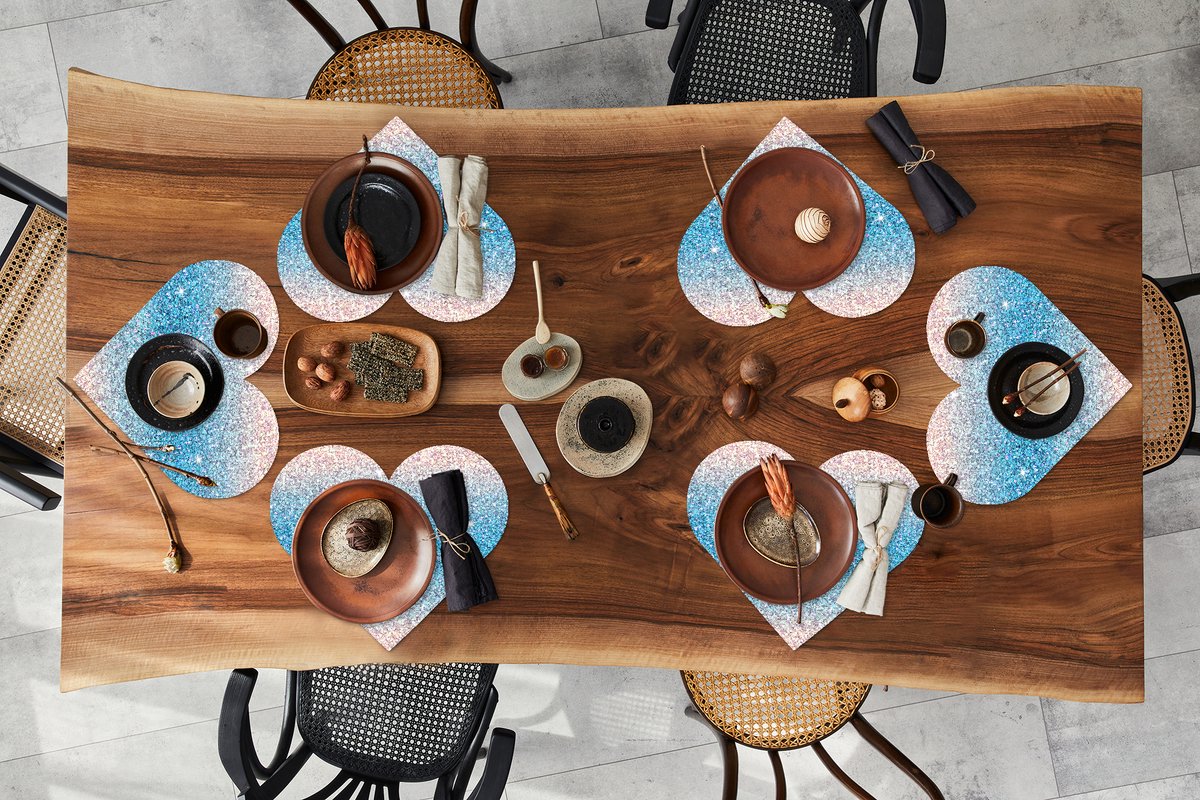 Onderleggers - Placemats - Placemats hartje - Tweelingen - Ombre - Sterrenbeeld - Patronen - 6 stuks