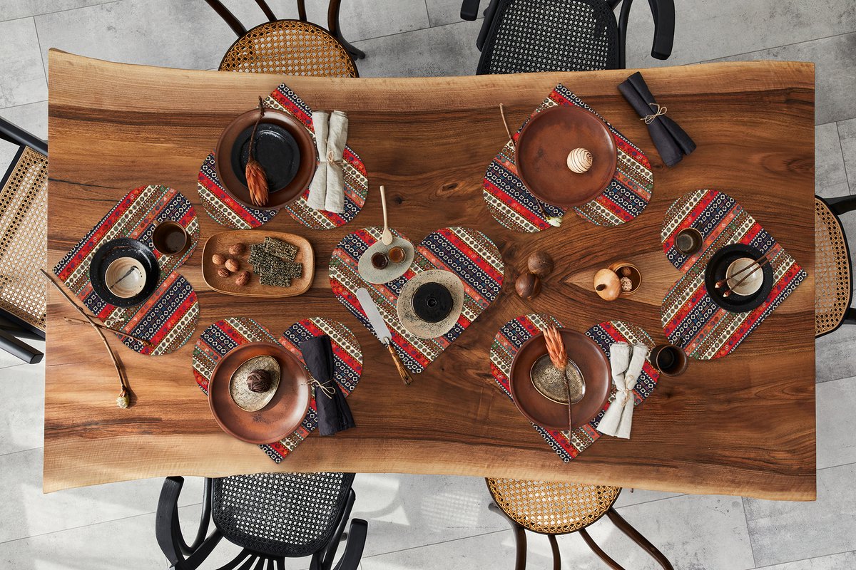 Onderleggers - Placemats - Placemats hartje - Afrika - Patronen - Abstract - 8 stuks