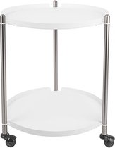 Side table Thrill - Staal Nikkel, Wit - 42,5x52cm