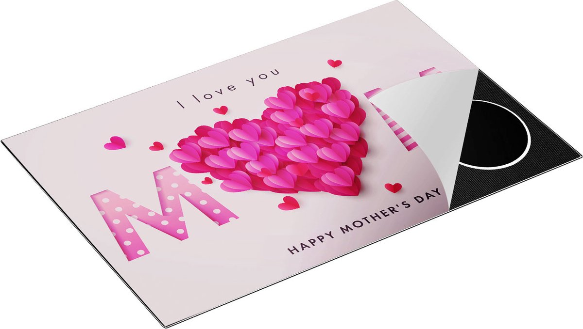 Chefcare Inductie Beschermer I love you mom - Moedersdag - Mama - 80x55 cm - Afdekplaat Inductie - Kookplaat Beschermer - Inductie Mat