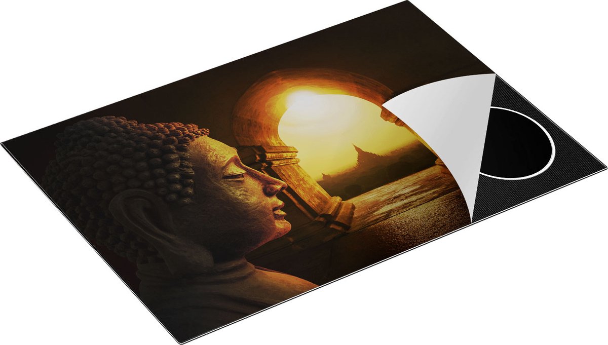 Chefcare Inductie Beschermer Boeddha met Mooi Uitzicht - 76x51,5 cm - Afdekplaat Inductie - Kookplaat Beschermer - Inductie Mat