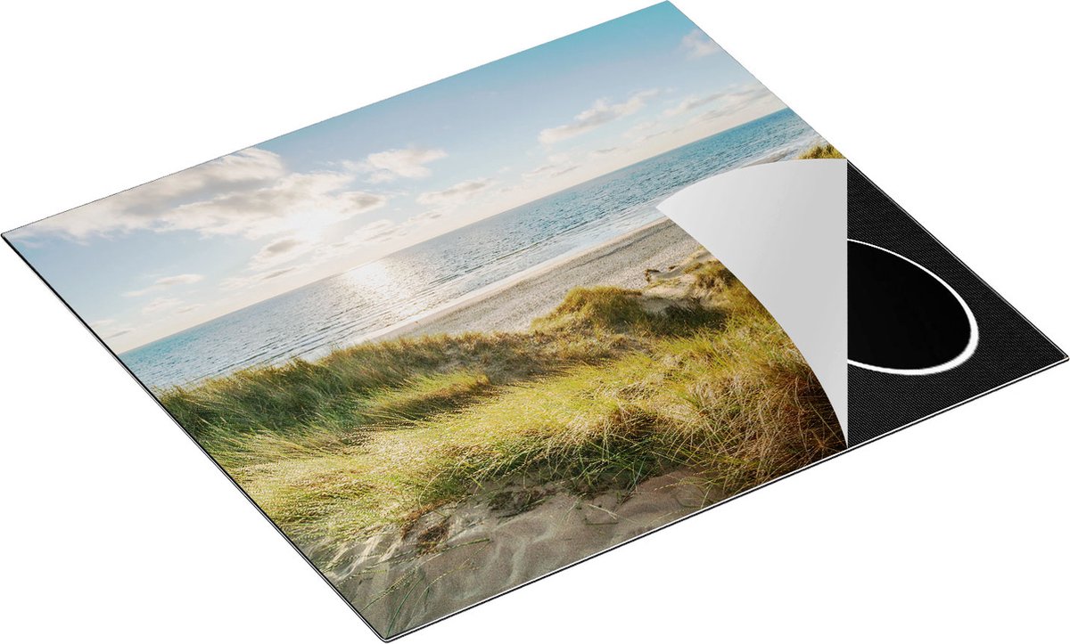 Chefcare Inductie Beschermer Strand en Zee vanuit Duinen - 60x50 cm - Afdekplaat Inductie - Kookplaat Beschermer - Inductie Mat