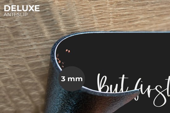 Set de table - Citations - Café - Proverbes - Mais premier café - 45x30 cm - 6 pièces - Résistant à la chaleur - Antidérapant - Coussinet - Amovible