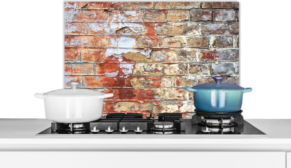 Spatscherm - Muren - Verf - Baksteen - Koken - Spatwand - 70x50 cm