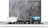 Spatscherm keuken 90x60 cm - Kookplaat achterwand Beton - Grijs - Retro - Muurbeschermer - Spatwand fornuis - Hoogwaardig aluminium
