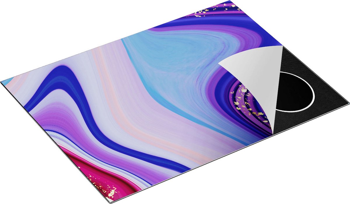 Chefcare Inductie Beschermer Abstracte Kunst - Verschillende Kleuren Marmer - 71x52 cm - Afdekplaat Inductie - Kookplaat Beschermer - Inductie Mat
