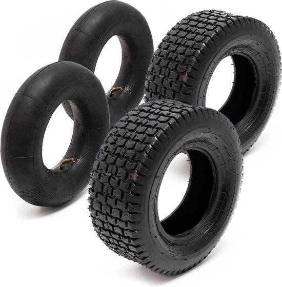 SECURA Lot De 2 Pneus Avec Chambres à Air 16x6.50-8 Valve TR87 Coudée - Idéal Pour Tondeuses à Gazon Autoportées