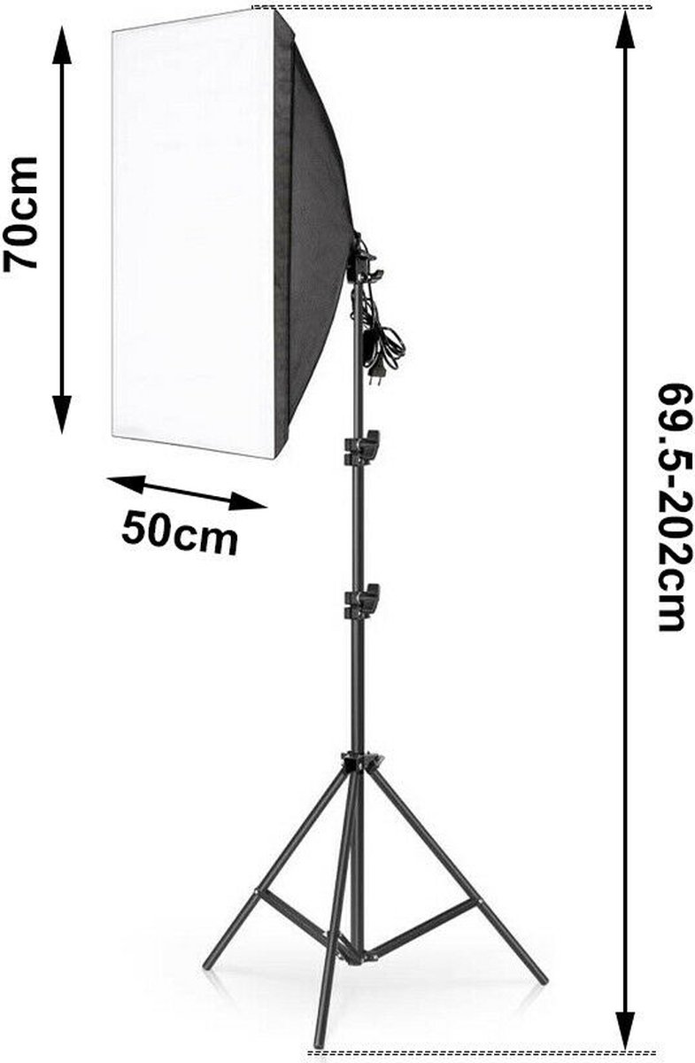 Boîtes à lumière studio photo montées sur trépied avec lampes 135W