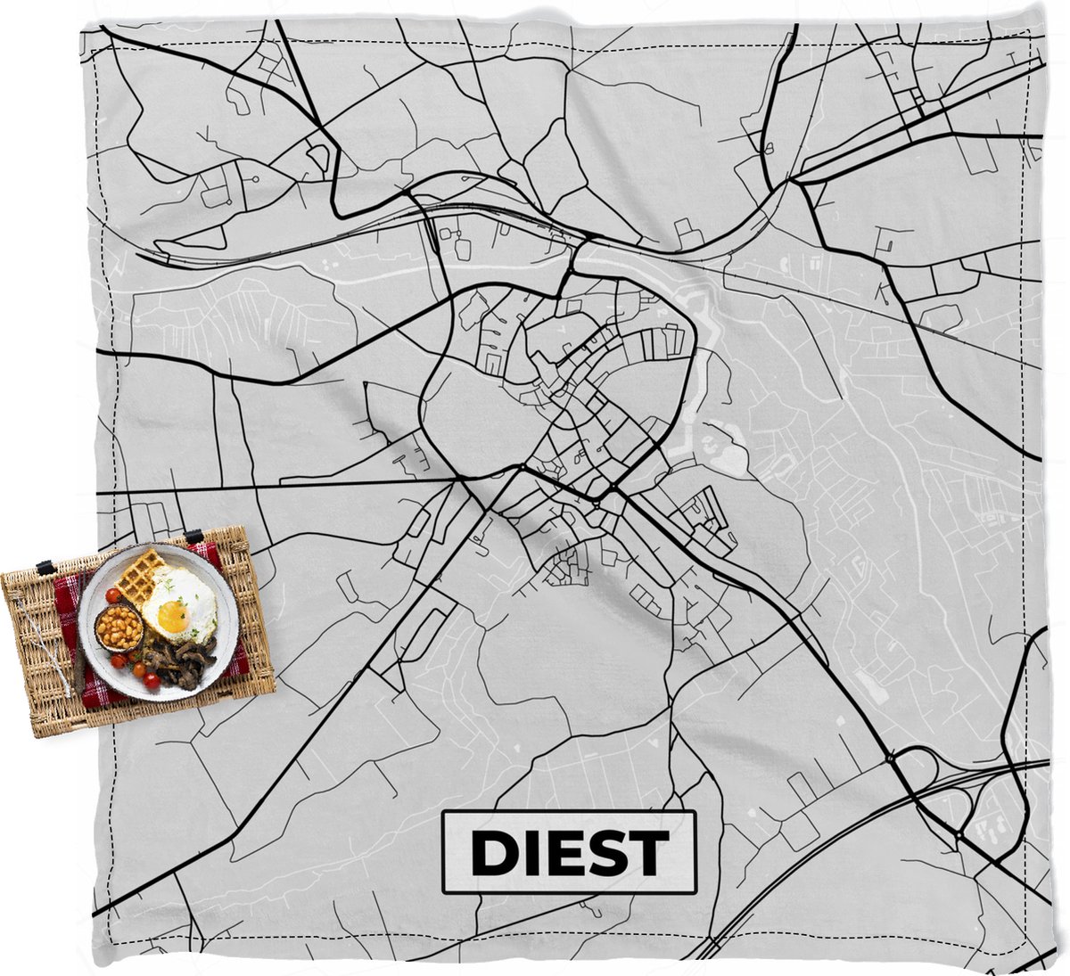 Picknickkleed - Buitenkleed - België – Diest – Stadskaart – Kaart ...