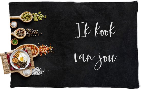 Picknickkleed - Buitenkleed - Ik kook van jou - Partner - Quotes