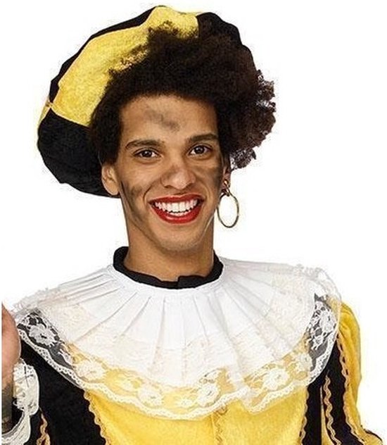 Luxe verstelbare roetveeg pieten kraag met kant - 5x - wit - verkleed spullen