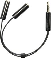 Deltaco AUD-200 Audio Splitter - 3.5 mm Male naar 2x 3.5mm Female - Zwart