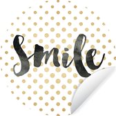 WallCircle - Muurstickers - Behangcirkel - Quotes - Spreuken - Smile - ⌀ 120 cm - Muurcirkel - Zelfklevend - Ronde Behangsticker XXL