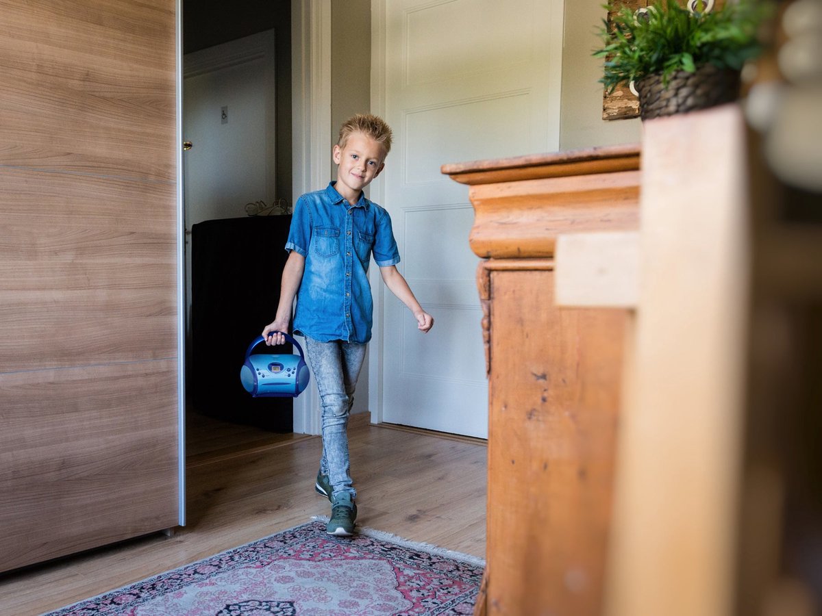 Lenco SCD-24 KIDS - Draagbare cd speler en radio voor kinderen - Inclusief stickervel - Blauw — afbeelding 8