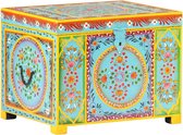 vidaXL Boîte de Opbergbox peinte à la main 50x40x40 cm Bois de manguier massif