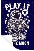 Muurstickers - Sticker Folie - Astronaut - Ruimte - DJ - Vintage - 40x60 cm - Plakfolie - Muurstickers Kinderkamer - Zelfklevend Behang - Zelfklevend behangpapier - Stickerfolie