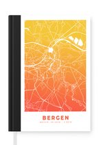 Notitieboek - Schrijfboek - Stadskaart - Bergen - Oranje - België - Notitieboekje klein - A5 formaat - Schrijfblok - Plattegrond