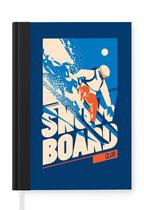 Notitieboek - Schrijfboek - Sport - 'Snowboard club' - Spreuken - Quotes - Notitieboekje klein - A5 formaat - Schrijfblok