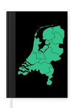 Notitieboek - Schrijfboek - Kaart - Nederland - Mintgroen - Notitieboekje klein - A5 formaat - Schrijfblok
