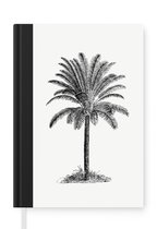 Notitieboek - Schrijfboek - Retro - Palmboom - Bomen - Notitieboekje klein - A5 formaat - Schrijfblok