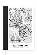 Notitieboek - Schrijfboek - Stadskaart - Dordrecht - Grijs - Wit - Notitieboekje klein - A5 formaat - Schrijfblok - Plattegrond