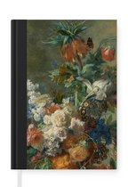 Carnet - Cahier d'écriture - Nature morte aux fleurs - Peinture de Jan van Huysum - Carnet - Format A5 - Bloc-notes