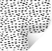 Muurstickers - Sticker Folie - Wit - Stippen - Design - Zwart - 30x30 cm - Plakfolie - Muurstickers Kinderkamer - Zelfklevend Behang - Zelfklevend behangpapier - Stickerfolie