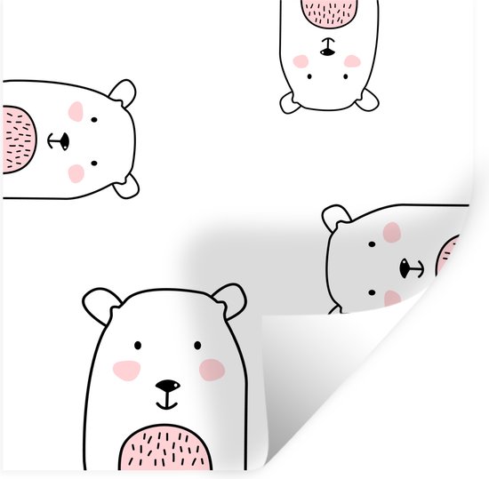 Stickers muraux - Ours - Enfants - Famille - 30x30 cm - Film adhésif