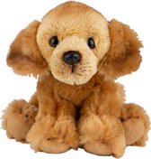 Pluche knuffel dieren Golden Retriever hond 13 cm - Speelgoed knuffelbeesten - Honden soorten
