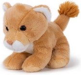 Pluche bruine leeuwin knuffel 13 cm - Leeuwen wilde dieren knuffels - Speelgoed voor kinderen
