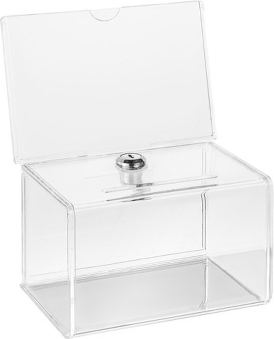 Visitekaartbox met slot - 1 stuks | bol