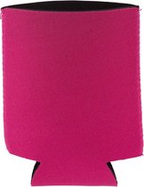 1x Blikjes koeler / koelhoud hoesje / bierblik hoesje - fuchsia roze - Frisdrank/bier blikjes koel houden