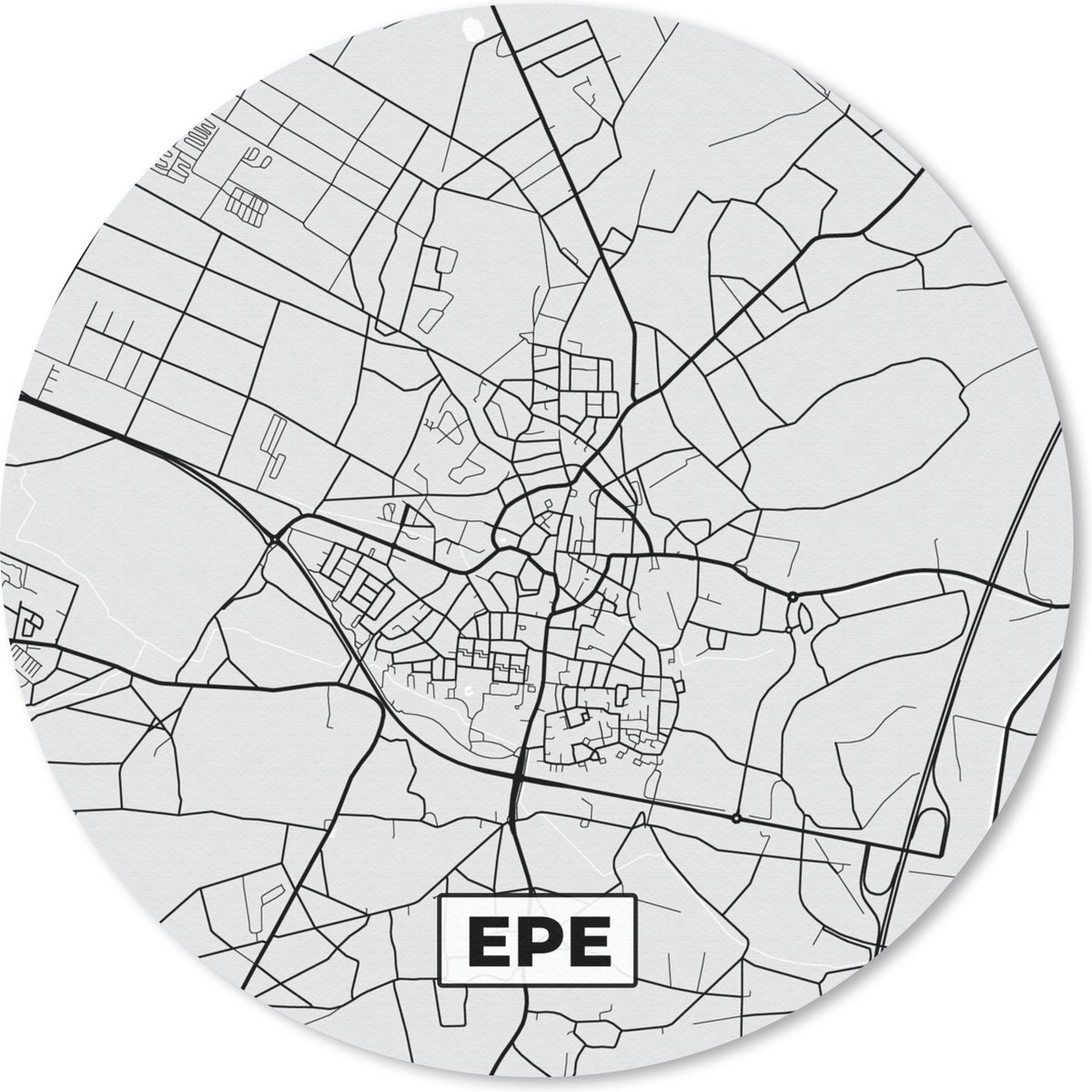 Muismat rond 20x20 cm - Mousepad Plattegrond - Epe - Kaart - Stadskaart - Ronde muismatten - Stadskaart