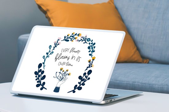 Autocollant pour ordinateur portable - 17,3 pouces - Chaque fleur fleurit en son temps - Proverbes - Citations - 40x30cm - Autocollants pour ordinateur portable - Skin pour ordinateur portable - Housse