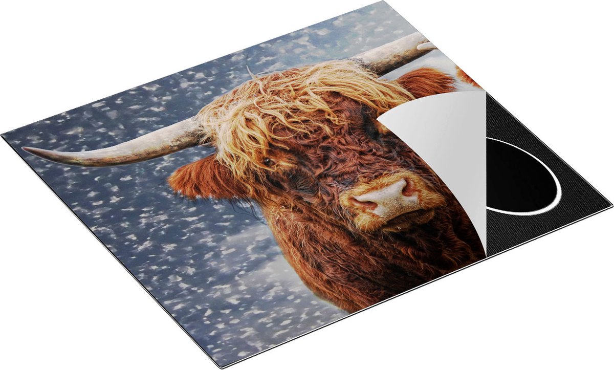 Chefcare Inductie Beschermer Schotse Hooglander Koppel - Man en Vrouw - 59x51 cm - Afdekplaat Inductie - Kookplaat Beschermer - Inductie Mat