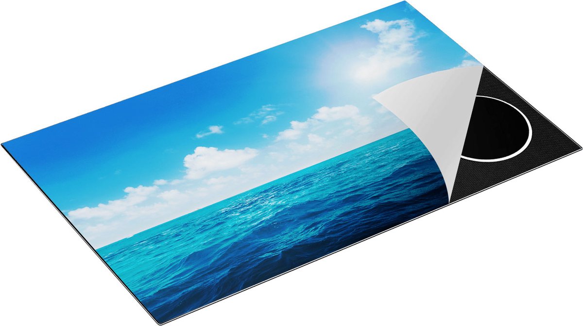 Chefcare Inductie Beschermer Water Midden op Zee met Zonneschijn - 85x50 cm - Afdekplaat Inductie - Kookplaat Beschermer - Inductie Mat