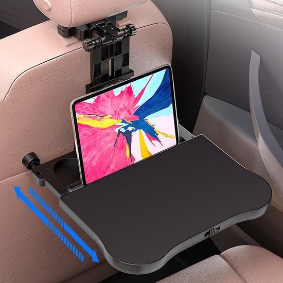 Opklapbare Autostoel Tafel – Multifunctioneel Dienblad Voor Achterbank, Met Bekerhouder, Voor Auto, Truck En Camper