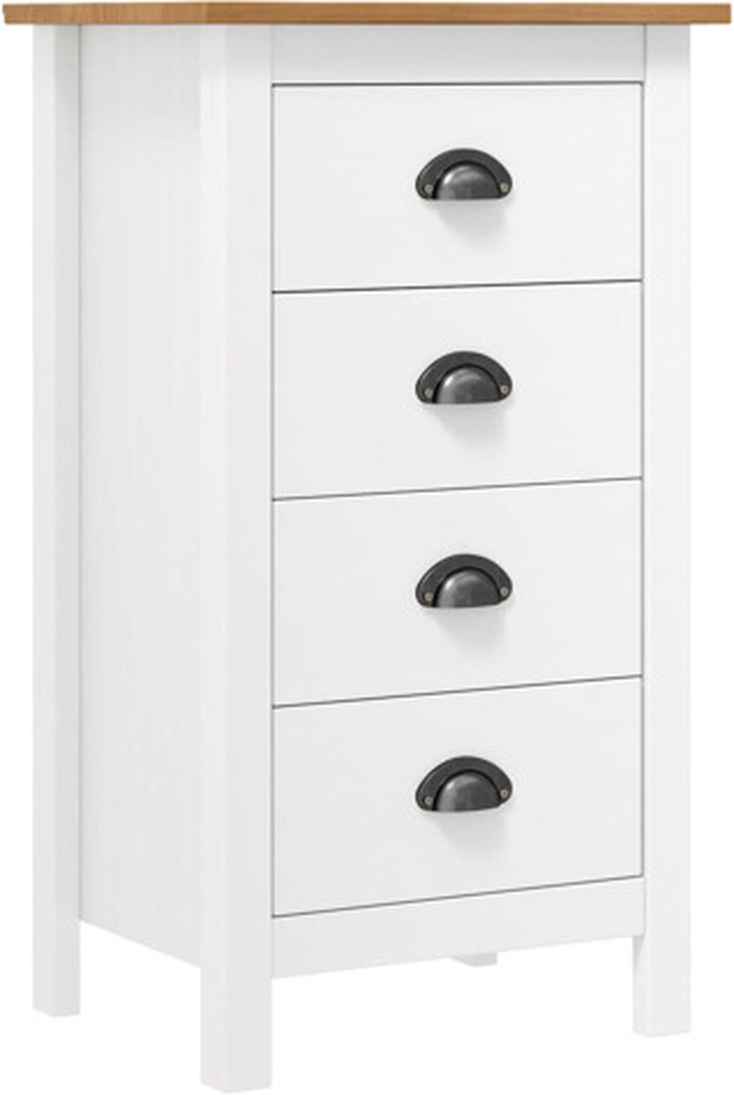 vidaXL - Dressoir - Hill - 46x35x80 - cm - massief - grenenhout - wit