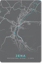 Muismat - Mousepad - Stadskaart – Kaart – Jena – Blauw – Duitsland – Plattegrond - 40x60 cm - Muismatten